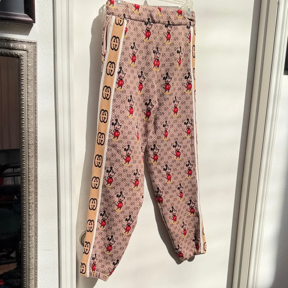 Mickey Mouse Gucci Design Tracker Pants Super Thick Warm Fabric Unmarked! XS/S - Picture 9 of 12
